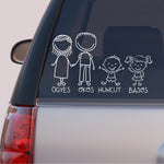 Load image into Gallery viewer, Autós matrica - Családosoknak - 2 gyerek 2 felnőtt - SAJÁT NÉVVEL KÉRHETŐ