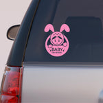 Load image into Gallery viewer, Autós matrica - BABY ON BOARD - nyuszis