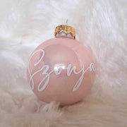 Karácsonyi gömbök - Névre szóló - 6cm - Rózsaszín