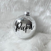 Karácsonyi gömbök - Névre szóló - 6cm - Ezüst