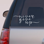 Autós matrica - Motivációs szöveg -  Never give up