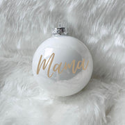 Karácsonyi gömbök - Névre szóló - 6 cm - Fehér