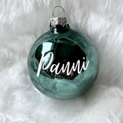 Karácsonyi gömbök - Névre szóló - 6cm - Menta