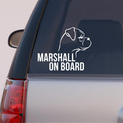 Autós kutyás matrica - SAJÁT NÉVVEL ÉS -FAJTA FIGURÁVAL