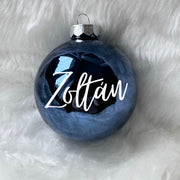 Karácsonyi gömbök - Névre szóló - 6cm - Kék