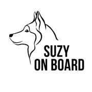 Autós kutyás matrica - SAJÁT NÉVVEL ÉS -FAJTA FIGURÁVAL