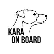 Autós kutyás matrica - SAJÁT NÉVVEL ÉS -FAJTA FIGURÁVAL