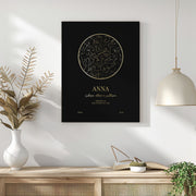Star Map Gold Foil - Arany bevonatos csillagtérkép születési eseményhez