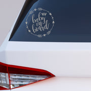 Autós matrica - baby on board boho style